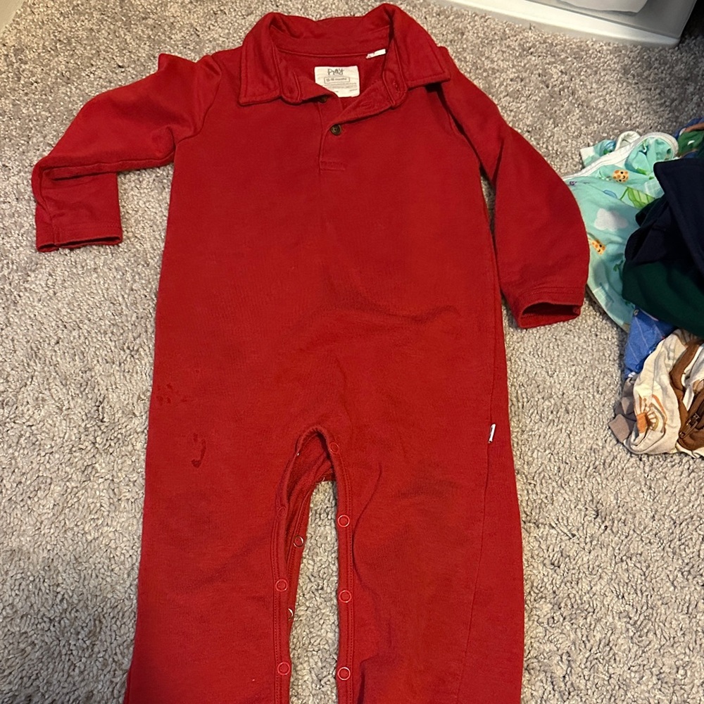 Little Sleepies Red Kids One Piece